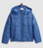 Yk Blue Solid Hooded Padded Jacket Boys