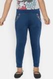 Yk Blue Solid Joggers Girls