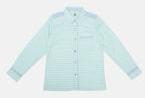 YK Boys Blue & Fluorescent Green Regular Fit Striped Casual Shirt