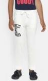 YK Boys White Printed Trackpants