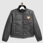 Yk Charcoal Grey Solid Padded Jacket Boys