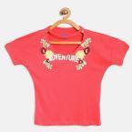 Yk Coral Solid Regular Top Girls