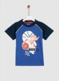 Yk Disney Blue Printed Round Neck T Shirt Boys