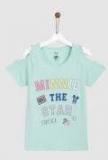 Yk Disney Green Printed Top Girls