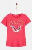 Yk Disney Pink Printed Round Neck T Shirt Girls