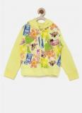 Yk Disney Yellow Printed Hoodie Girls