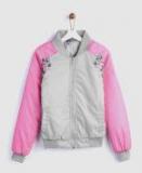 Yk Grey Colourblocked Jacket Girls