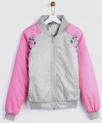 Yk Grey Colourblocked Jacket girls