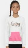 Yk Grey Melange & Pink Printed Sweatshirt With Sequinned Detail Girls