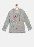 Yk Grey Melange Hoodie Girls