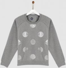 Yk Grey Printed Sweatshirt girls