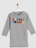 Yk Grey Self Design Sweatshirt Girls