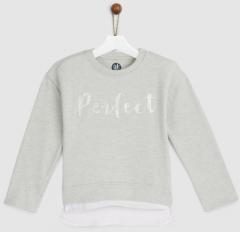 Yk Grey Solid Sweatshirt girls