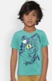 Yk Justice League Sea Green Printed Round Neck T Shirt Boys