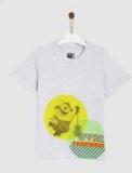 Yk Minion Grey Printed Round Neck T Shirt Boys