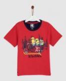 Yk Minion Red Printed Round Neck T Shirt Boys