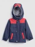 Yk Navy Blue Colourblocked Padded Jacket Boys