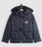 Yk Navy Blue Solid Jacket Boys