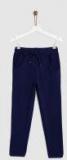 Yk Navy Blue Solid Track Pants Boys