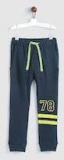 Yk Navy Blue Straight Fit Track Pant Boys