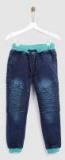 Yk Navy Regular Fit Faded Denim Joggers Boys