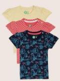 Yk Organic Pack Of 3 Multi T Shirts Girls