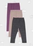 Yk Organic Pack Of 3 Purple Solid Leggings Women