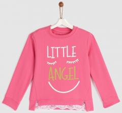 Yk Pink Printed Sweatshirt girls