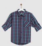 Yk Pink Regular Fit Checked Casual Shirts Boys