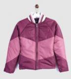 Yk Purple Striped Jacket Girls