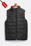 Yk Red Solid High Neck Winter Jacket Boys