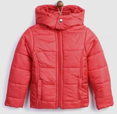 Yk Red Solid Jacket girls