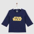 Yk Star Wars Navy Blue Star Wars Printed Round Neck T Shirt Girls