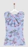 Yk White & Blue Printed Playsuit Girls