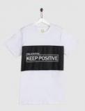 Yk White Colourblocked Round Neck T Shirt Boys