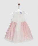 Yk White Embellished Fit And Flare Dress Girls