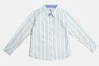 Yk White Regular Fit Striped Casual Shirt Boys