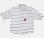 Yk White Striped Regular Fit Casual Shirt Boys