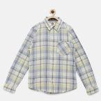 Yk Yellow Checked Casual Shirt Boys