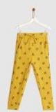 Yk Yellow Printed Track Pants Boys