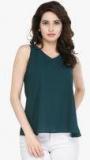 Zastraa Green Solid A Line Top women