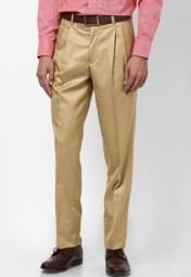 Zeco Solid Khaki Formal Trouser Men