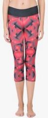 Zelocity Red Printed Capri women