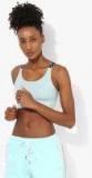 Zelocity Turquoise Blue Solid Non Padded Sports Bra women