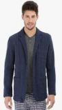 Zobello Navy Blue Solid Blazer Men