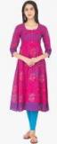 Zoeyams Fuchsia Printed Anarkali Kurta women