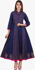 Zoeyams Navy Blue Printed Anarkali Kurta women