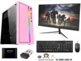 Zoonis Gaming Desktops PC With 2GB Graphics Card Core I5 8 GB DDR3/500 GB/256 GB SSD/Windows 10 Pro/8 GB/21.5 Inch Screen/Gaming Pc/Pink 01 With MS Office