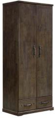 CasaCraft Two Door Wardrobe with Two Drawers in Wenge Colour