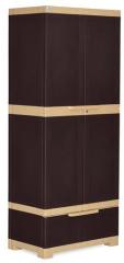 Nilkamal Freedom Multipurpose Cabinet with One Drawer at Bottom in Brown & Biscuit Colour